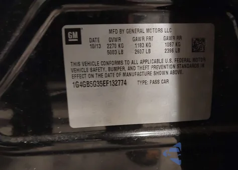 2014 Buick Lacrosse Leather Group из США, поврежденный, VIN 1G4GB5G35EF132774